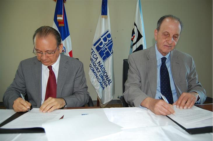 Suscriben convenio de cooperación la Oficina Nacional de Estadística y la Biblioteca Nacional Pedro Henríquez Ureña