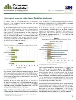 Boletín Panorama Estadístico 83 Consumo de Espacios Culturales en República Dominicana