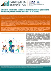 Panorama estadístico 115, Educación dominicana: análisis de los niveles primario y secundario  durante los períodos lectivos 2016-2017 al 2020-2021