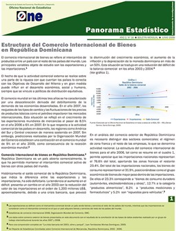 Boletín Panorama Estadístico 16 Estructura del Comercio Internacional de Bienes en República Dominicana Junio 2009