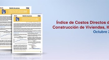 El Índice de Costos Directos de la Construcción de Viviendas (ICDV) registró una variación de -0.81% en el mes de octubre de 2014