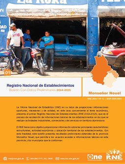 Boletín Preliminar Registro Nacional de Establecimientos Monseñor Nouel 2014-2015