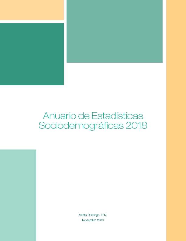 Anuario de Estadísticas Sociodemográficas 2018