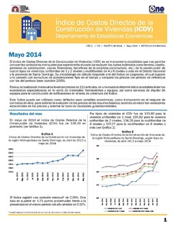 Boletín Indice de Costos Directos de la Construcción de Viviendas Mayo 2014