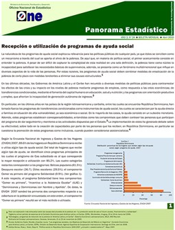 Boletín Panorama Estadístico 24 Recepción o Utlización de Programas de Ayuda Social
