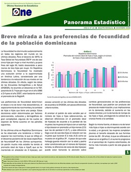 Boletín Panorama Estadístico 10 Breve Mirada a las Preferencias de Fecundidad de la Población Dominicana Diciembre 2008