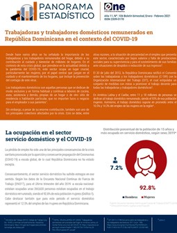 Panorama estadístico 106. Trabajadoras y trabajadores domésticos remunerados en República Dominicana en el contexto del COVID-19