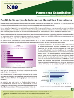 Boletín Panorama Estadístico 13 Perfil de Usuarios de Internet en República Dominicana Marzo 2009