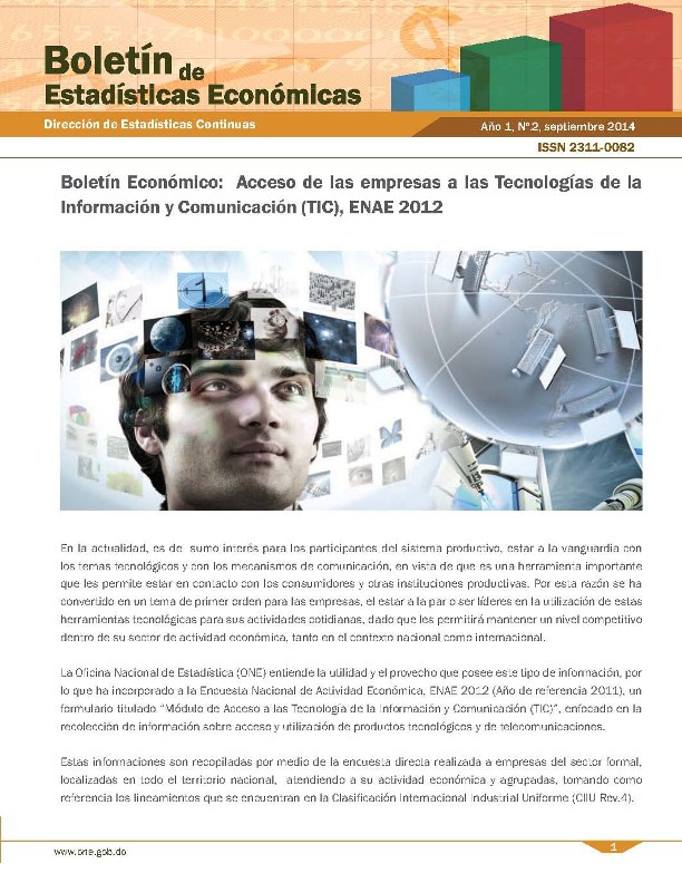 Boletín de Estadísticas Económicas 2 Acceso Empresas A Tecnologías Información Comunicación Septiembre 2014