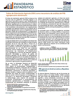 Panorama Estadístico no. 105 : Índice de Orientación Agrícola (IOA) como mecanismo de análisis del PIB agropecuario dominicano