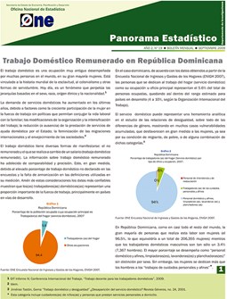 Boletín Panorama Estadístico 19 Trabajo Doméstico Remunerado en República Dominicana Septiembre 2009