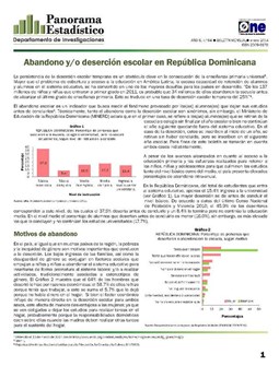 Boletín Panorama Estadístico 64 Abandono y/o Deserción Escolar en República Dominicana Enero 2014