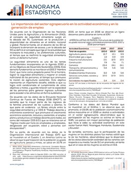 Boletín Panorama Estadístico 101 La Importancia del Sector Agropecuario en la Actividad Económica Marzo - Abril 2020