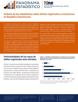 Panorama Estadístico 107 Análisis de las estadísticas sobre delitos registrados y reclusiones en República Dominicana
