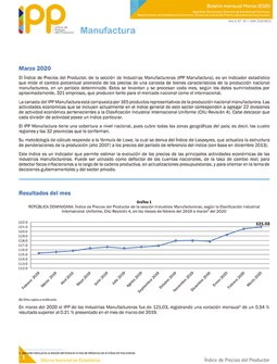 Boletín Índice de Precios del Productor, Manufactura Marzo 2020