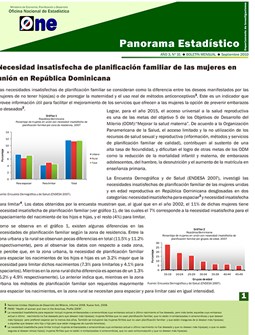 Boletín Panorama Estadístico 31 Necesidad Insatisfecha de Planificación Familiar de las Mujeres en Unión en República Dominicana