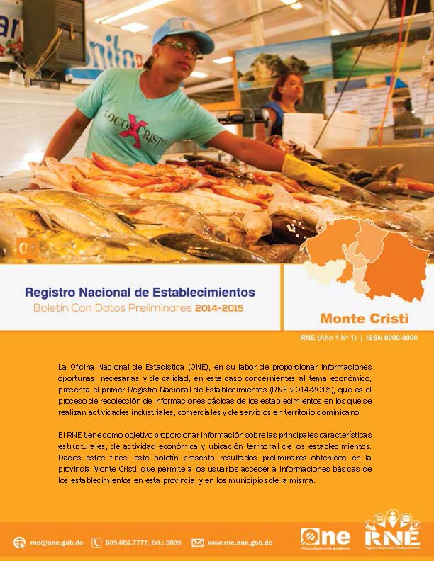 Boletín Preliminar Registro Nacional de Establecimientos Monte Cristi 2014-2015