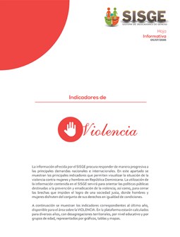 Hoja Informativa Sistema de Indicadores de Género Indicadores de Violencia 2016