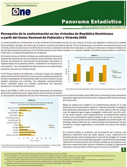 Boletín Panorama Estadístico 22 Percepción de la Contaminación en las Viviendas de República Dominicana a partir Censo 2002