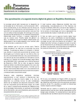 Boletín Panorama Estadístico 85 Una Aproximación a la Segunda Brecha Digital de Género en RepúblicaDominicana Febrero-Marzo 2017